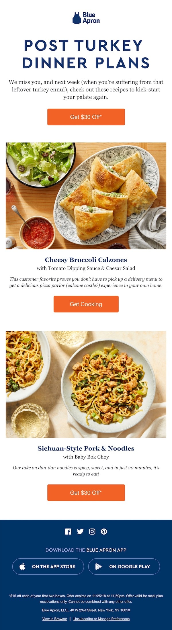 Blue Apron Re-Engagement Email